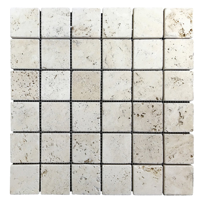 Travertine Ivory Mosaic Tiles 2x2