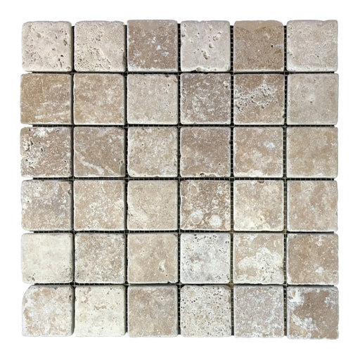 Travertine Noce Mosaic Tiles 2x2